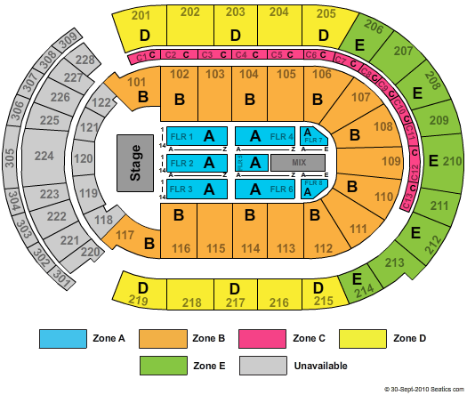 Nationwide Arena TSO Zone Seating Chart